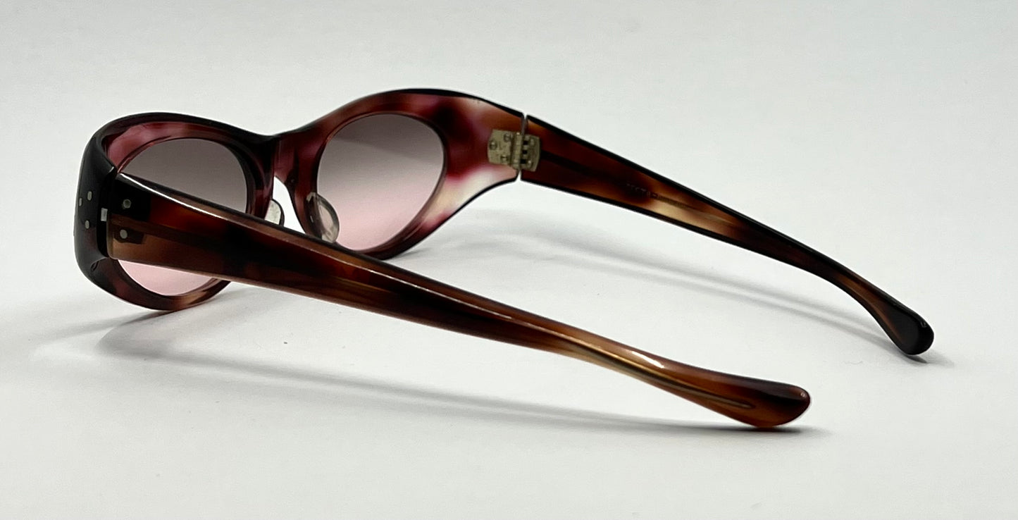 French Artisan A640 Vintage Sunglasses-Burgundy Acetate-New Gradient Custom Lenses