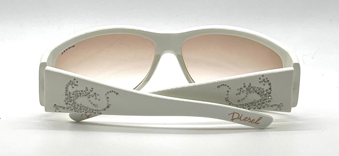 Diesel DS0046/S VINTAGE Y2K White Crystal Sunglasses-Unworn/NOS Made in Italy 64mm