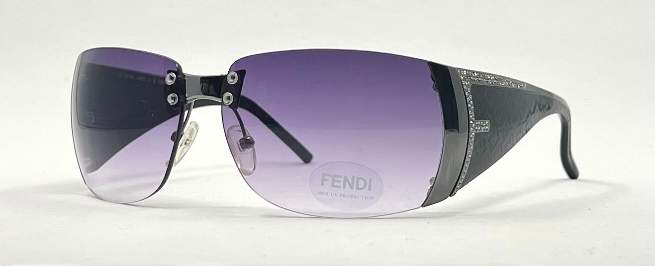 Fendi FS349R Y2K Shield Sunglasses 001 Unworn Purple Gradient Lenses-Japan