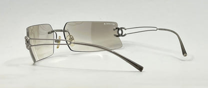 CHANEL 4051B 103/61 Rimless Crystal CC Logo Sunglasses-Y2K Deadstock-Italy