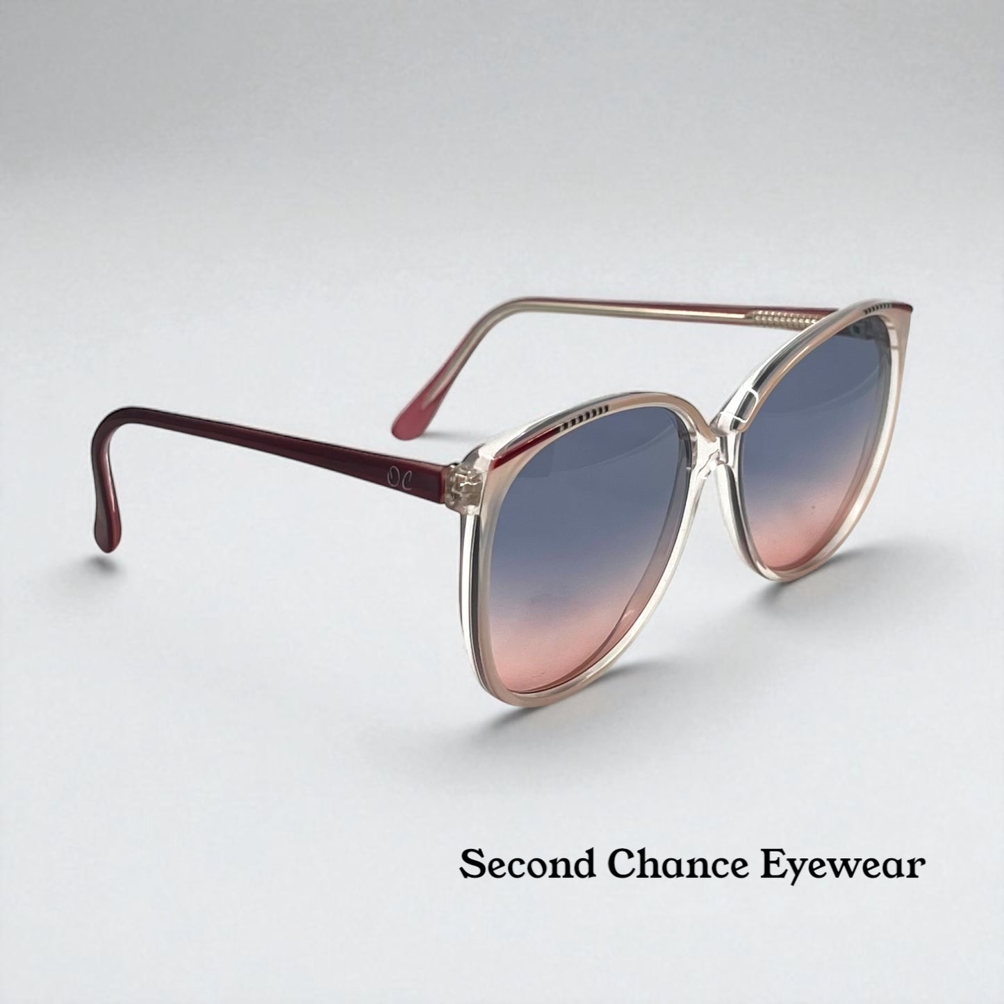 Oleg Cassin 780 Vintage Sunglasses w|New Blue|Rose Gradient Custom Tinted Lenses-Unworn-140mm