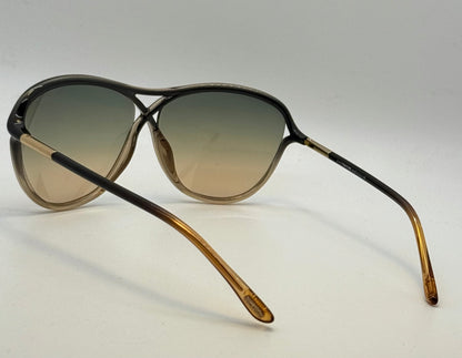 Tom Ford Tabitha Tf183 20B Green Aviator Sunglasses-Greenhoney Gradient Lenses-Full Kit