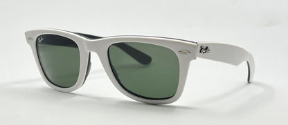 Ray-Ban RB2140 Wayfarer 956 Gloss White G-15 Sunglasses Made in Italy
