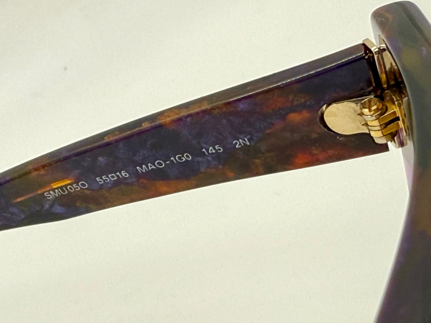 Miu Miu SMU 05O-Vintage Sunglasses-Marbled Purple Amber Frame-Italy-55mm