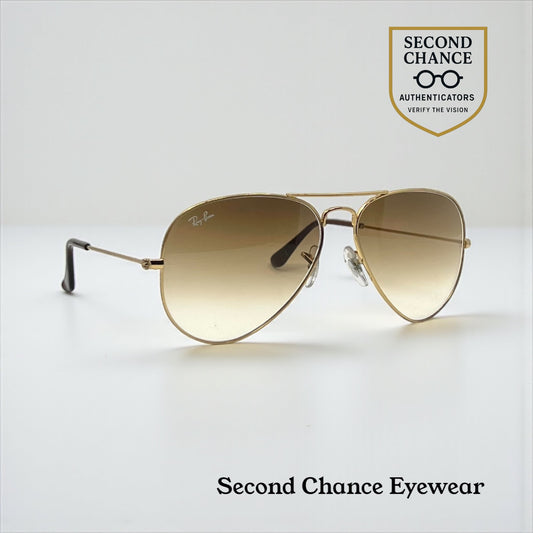 B&L Ray-Ban Large Metal Gold Aviator 58mm-w/New RB Gradient Lenses