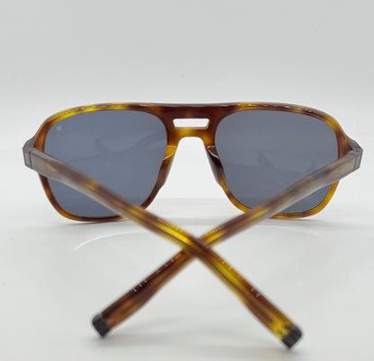 John Varvatos Classic Aviator Sunglasses-Tortoise Horn Acetate-Mirrored Gold Lenses-New|Unworn