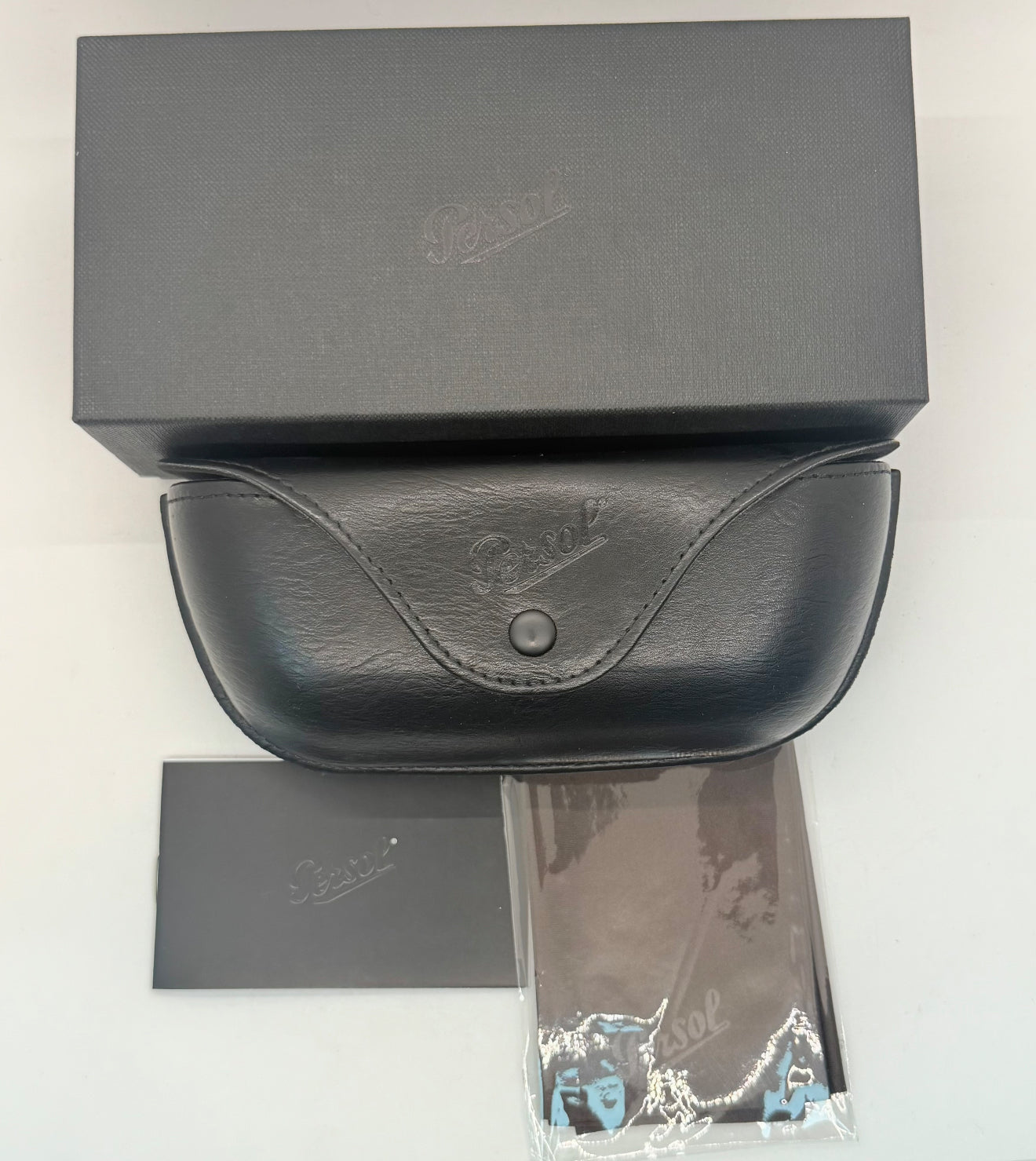 Persol 2256-S 594|58 Vintage Black Aviators W| Polarized Lenses-Deadstock