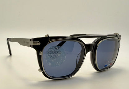 Vuarnet Vl1407 0001 Polarized Clip-On Sunglasses With Mineral Glass Lenses