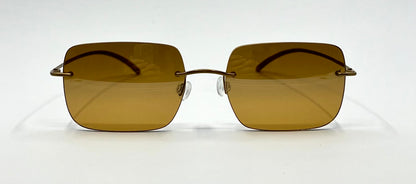 Donna Karan DKNY 9218S 711 Rimless Sunglasses Gold Amber Lenses Deadstock