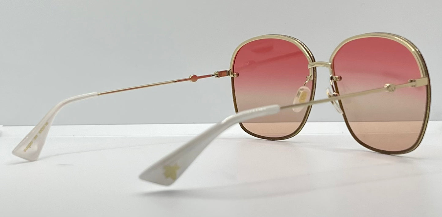 GUCCI GG0228S 005-Glitter Frame Sunglasses w/Gradient Pink/Yellow Lenses-Discontinued/Unworn-Japan