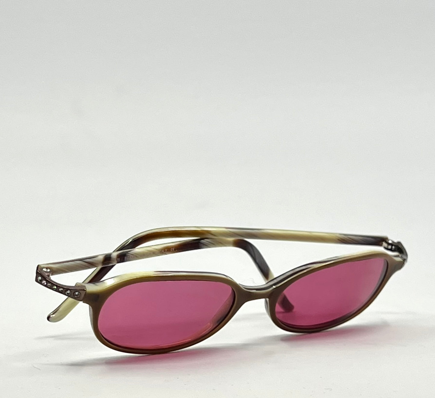 Valentino Vintage Sunglasses w|New Solid Pink Custom Tinted Lenses-Italy-Unworn