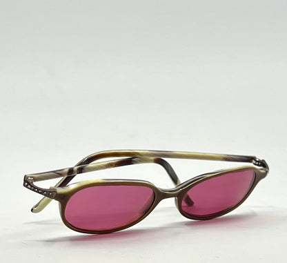Valentino Vintage Sunglasses w|New Solid Pink Custom Tinted Lenses-Italy-Unworn