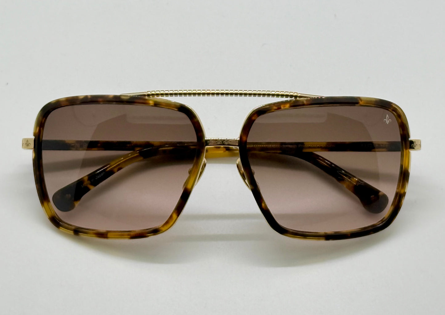 Brand New Philippe V No. 9 Sunglasses-Tortoise & Gold 63mm Frame-Handmade in Japan