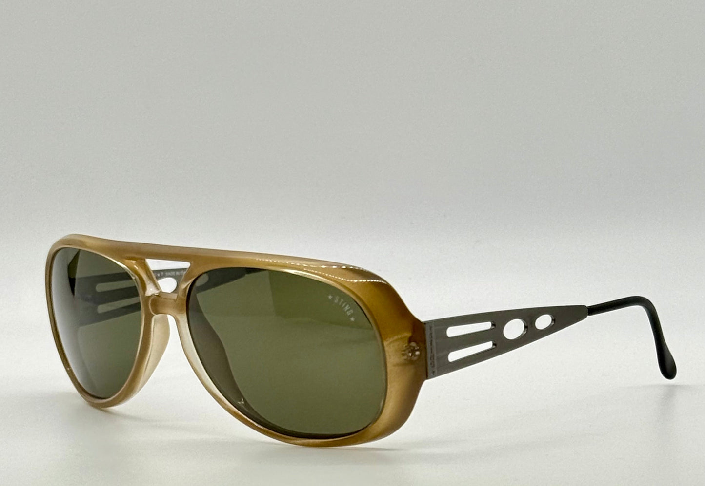 Sting 6067 U12 80s Vintage Sunglasses-Unworn/NOS-Original Green Lenses-Italy