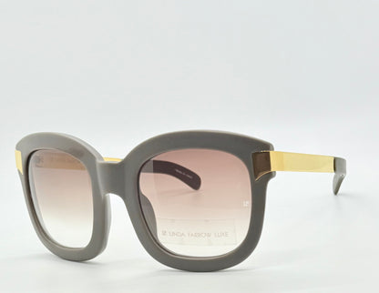 Linda Farrow Luxe Lfl|1|6 Grey Gold Oversized Sunglasses Japan Deadstock Kit