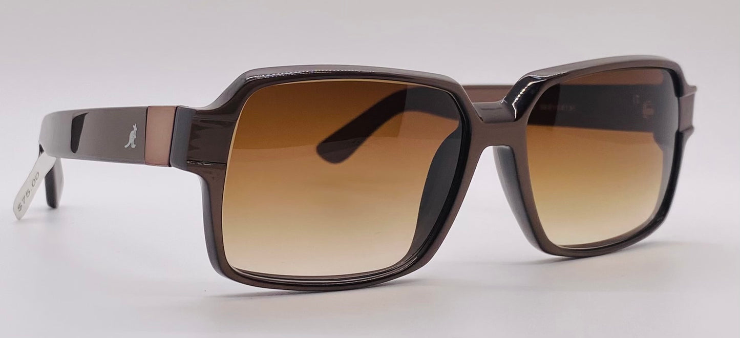 Vintage Nos Kangol Kl500-3 Sunglasses With Brand New, Custom Berko’S Designs Gradient Brown Lenses - 56Mm