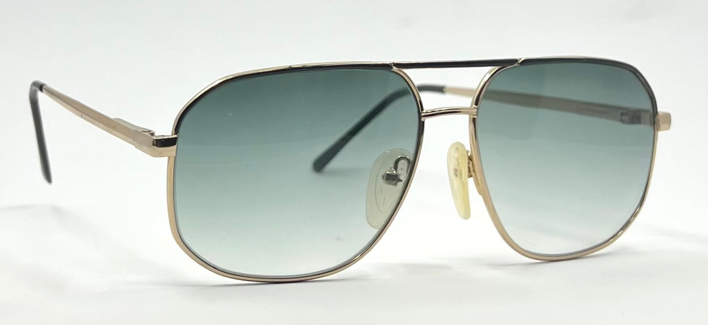 Georgio Felini 9788 Vintage Gold Aviator Sunglasses-New Gradient Tinted Custom Lenses