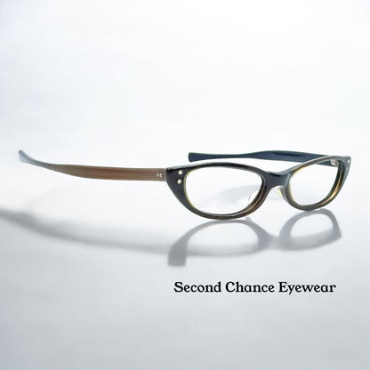 Vintage American Optical Cat-Eye Glasses-1950s|1960s Black & Brown Acetate Frame