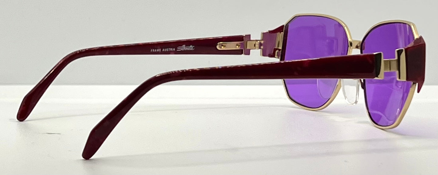 Silhouette M 6104 V 6055 Vintage Sunglasses W|New Solid Purple Custom Lenses-56Mm-Unworn|Nos-Austria