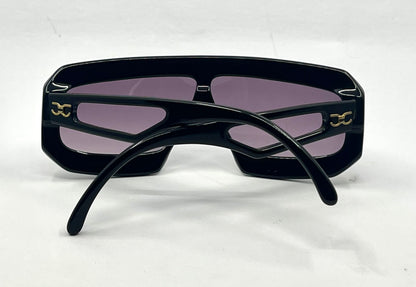 Claudia Carlotti Zenith CS-10 Vintage Shield Sunglasses Black/Gold Collector’s Cond