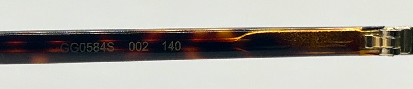 Gucci Gg0584S 002 Gold Green Shield Sunglasses Tortoise Temples – Full Kit