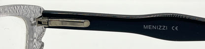 Menizzi Ma3026 Col.01 Eyeglasses – Clear Textured | Black Temples – 50Mm