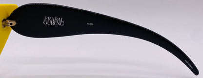 Linda Farrow X Prabal Gurung Pg|17|5 Cat-Eye Sunglasses-Bold Yellow & White Acetate With Gradient Blue Lenses