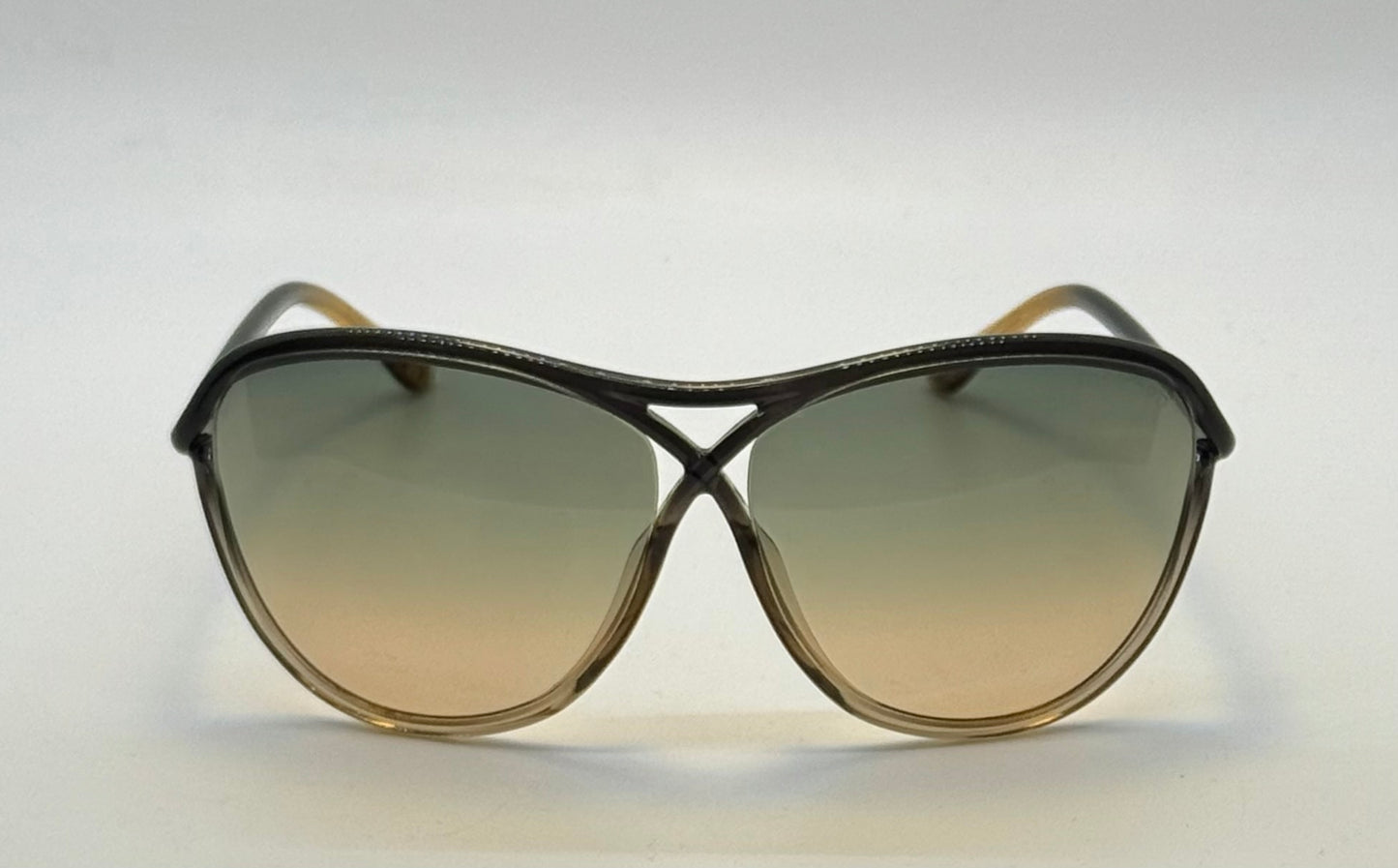 Tom Ford Tabitha Tf183 20B Green Aviator Sunglasses-Greenhoney Gradient Lenses-Full Kit