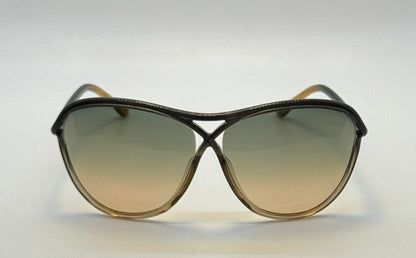 Tom Ford Tabitha Tf183 20B Green Aviator Sunglasses-Greenhoney Gradient Lenses-Full Kit