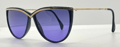Silhouette M 1703 Spx Cat Eye Vintage Sunglasses W|New Solid Purple Custom Lenses-58Mm-Austria