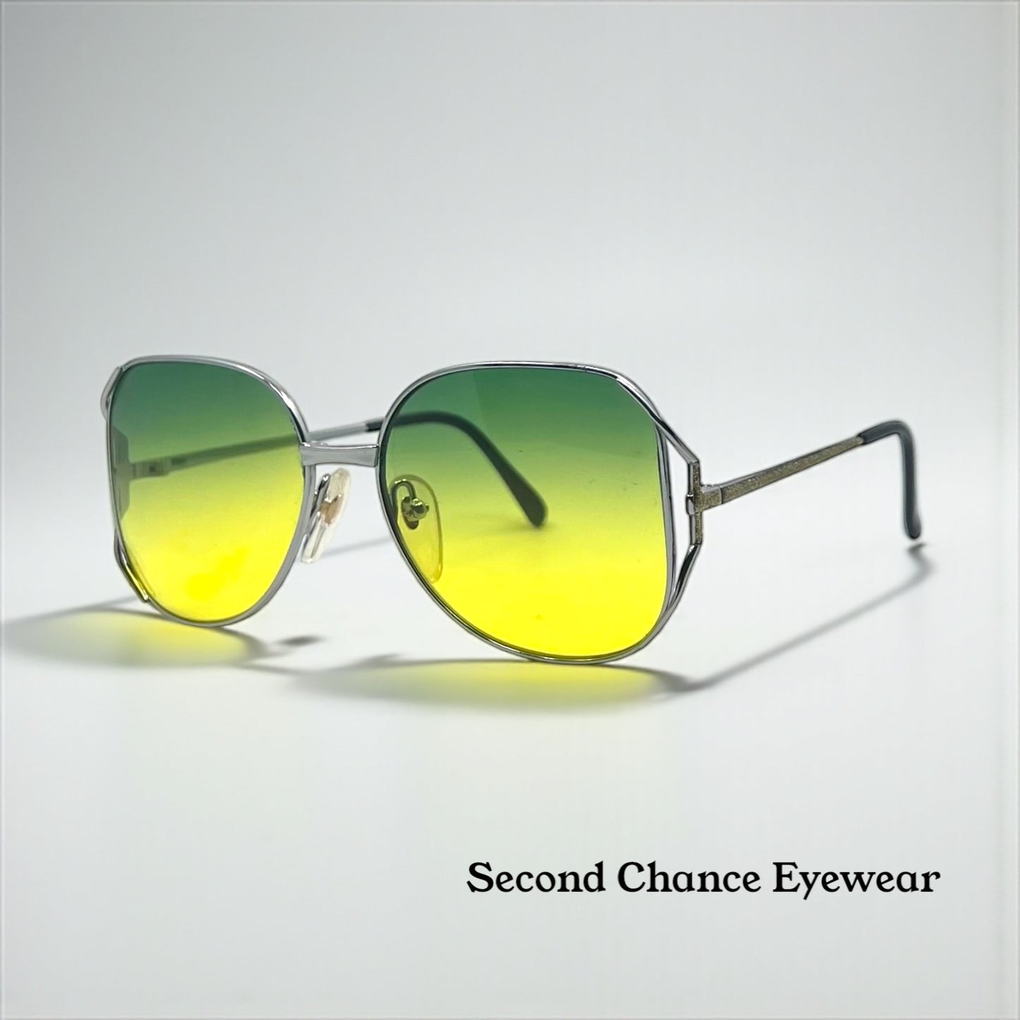 Vintage Nikon NK4608 Japan Aviator Sunglasse-New Green/Yellow Gradient Lenses