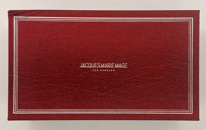 Jacques Marie Mage Burgundy Silk-Finish Box w/ Paperwork – Unused & Complete