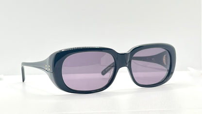 CYNTHIA BENJAMIN “SID” Handmade Sunglasses – Deep Navy Acetate with Violet Lenses – Brand New Full Kit