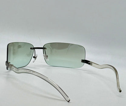 Hilton Firenze ’03 – Vintage Deadstock Y2K Rimless Sunglasses – Green Gradient Italy