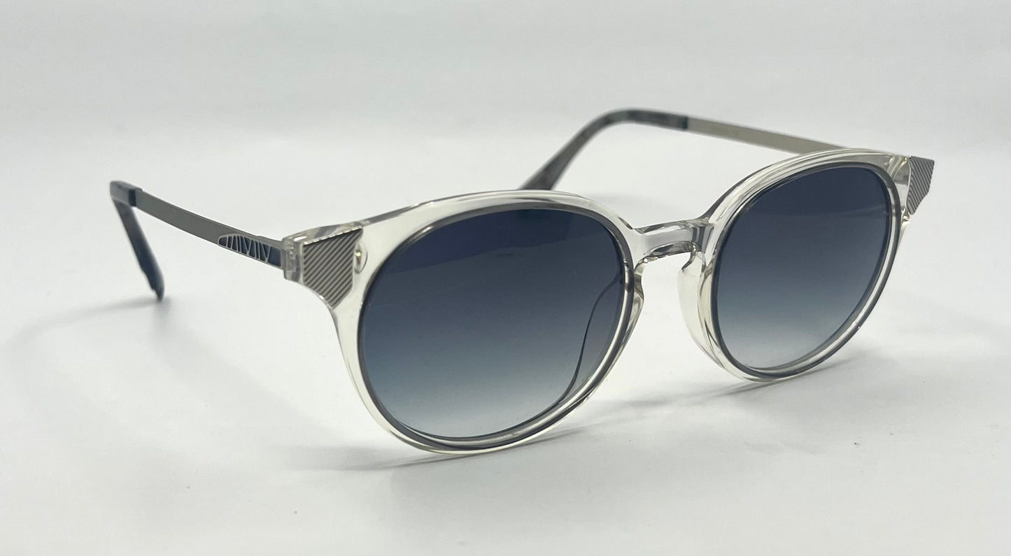 Coco and Breezy CB Inspire 103 Clear Round Sunglasses Grey Gradient Lenses 53-17