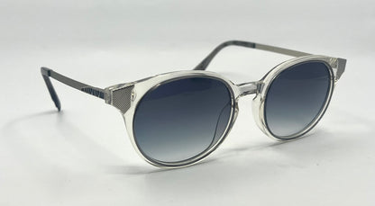 Coco and Breezy CB Inspire 103 Clear Round Sunglasses Grey Gradient Lenses 53-17