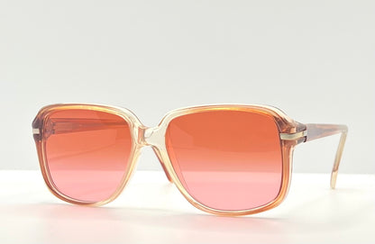Vintage Deadstock Translucent Peach & Honey Sunglasses – Custom Solid Pink Berko’s Designs Lenses