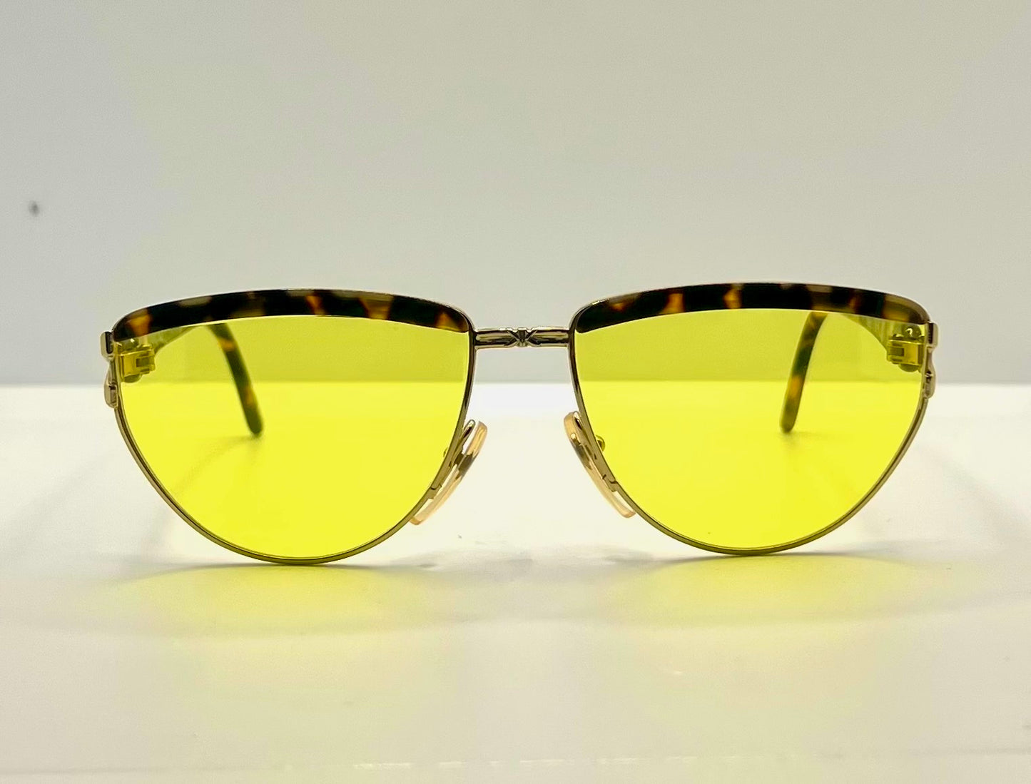 Kuchler K 80 Vintage Sunglasses-Gold & Tortois3 w|New, Custom Solid Yellow Lenses-Unworn