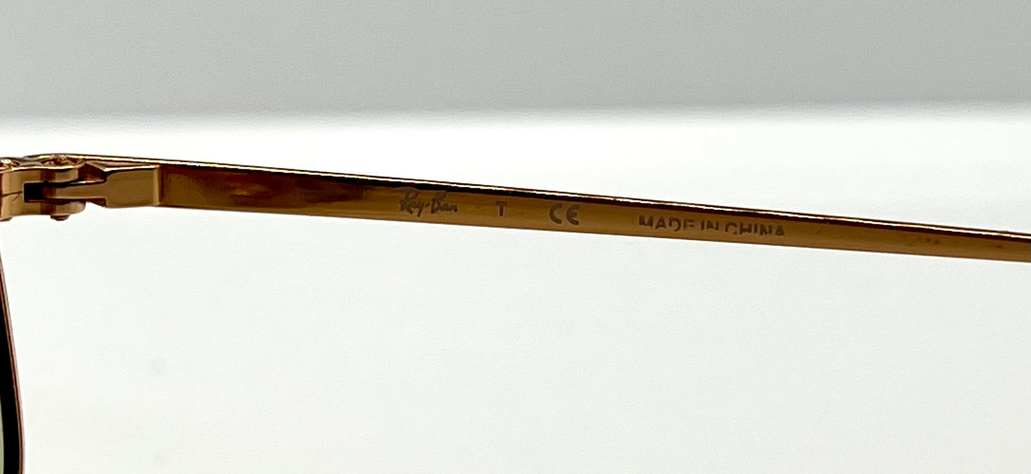 Ray-Ban Rb6448 3094-Geometric Gold Wire Sunglasses W| New, Custom Brown To Green Gradient Lenses