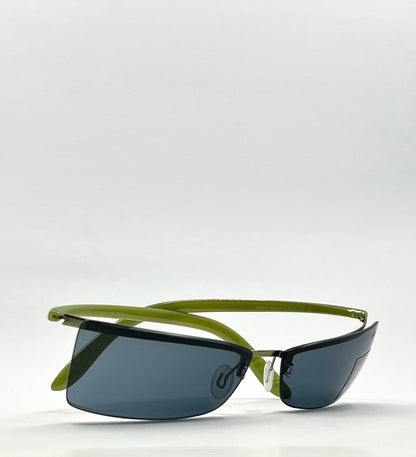Silhouette 2131 Vintage Sunglasses- Y2K Deadstock Rimless w|Green Temples-Austria