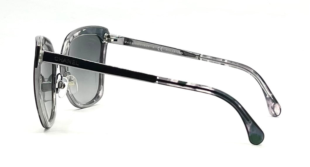 Chanel 4209 Polarized Sunglasses Grey Marble Italy 57-20 Deadstock