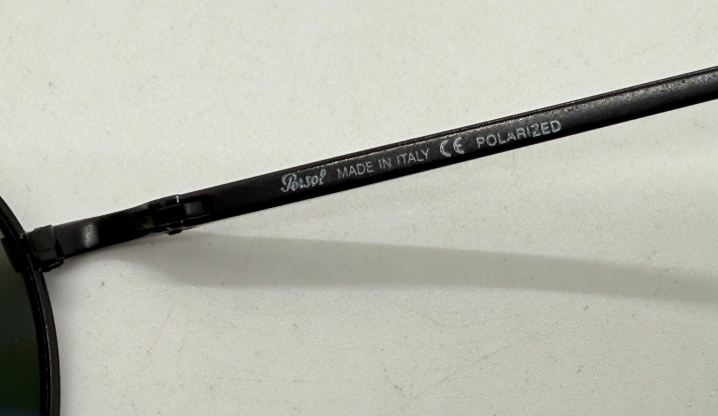 Persol 2256-S 594|58 Vintage Black Aviators W| Polarized Lenses-Deadstock