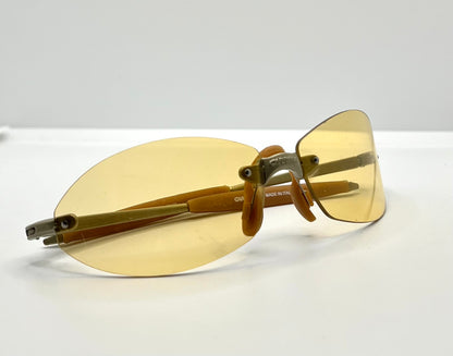 Carrera Wizard 28Z-Vintage Rimless Yellow Shield Sunglasses-66Mm-Italy