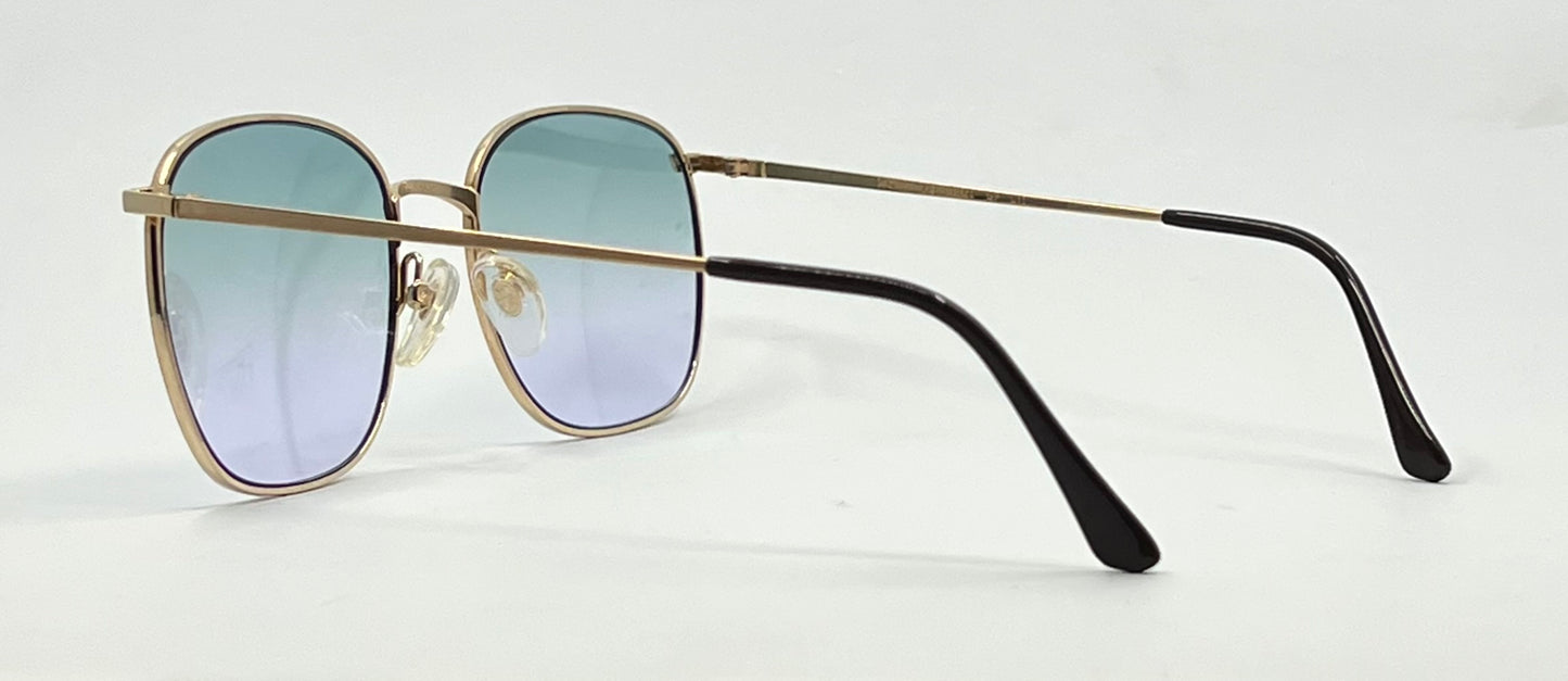 Hoya CP11 Vintage Gold Aviator Sunglasses-New Aqua Gradient Custom Lenses-Japan