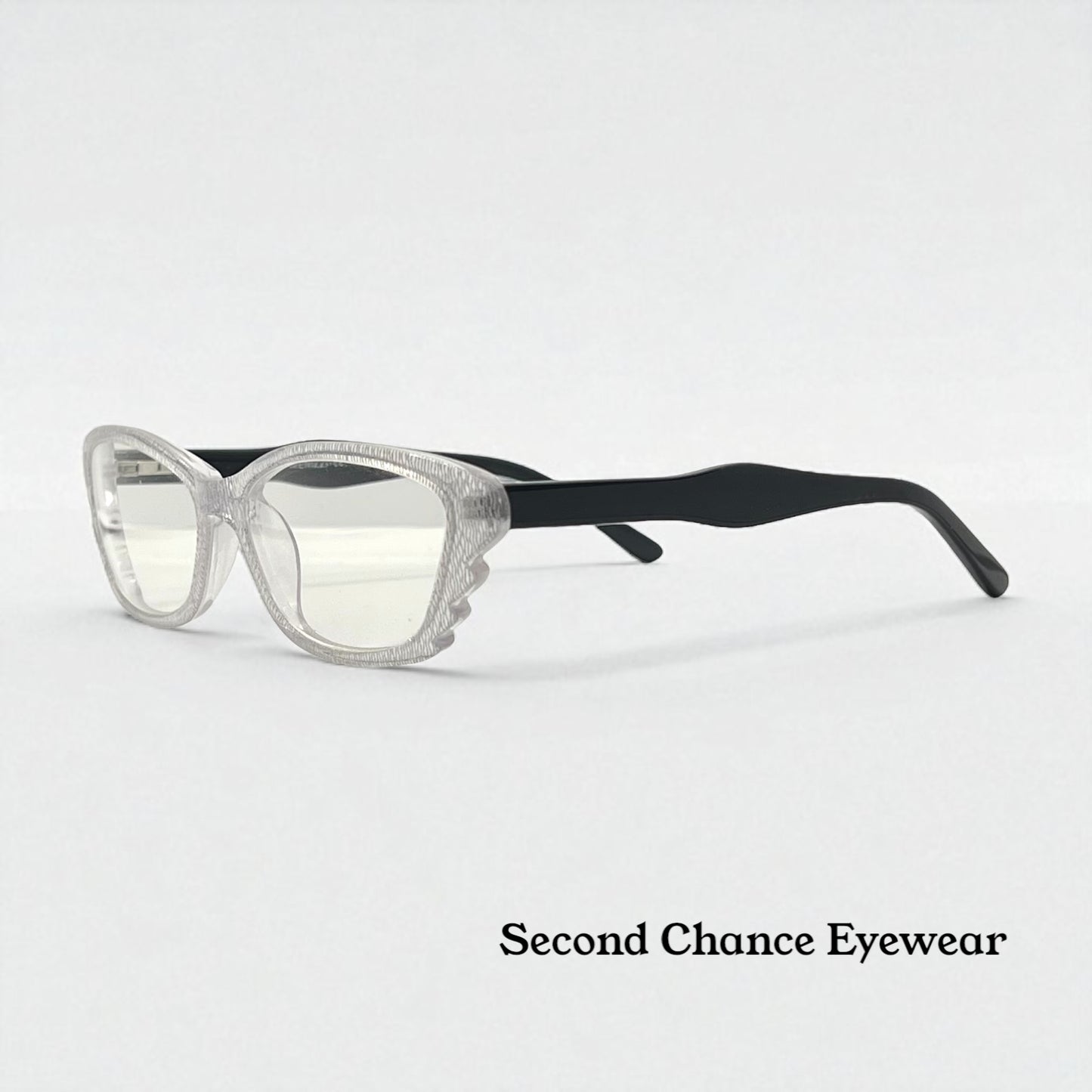 Menizzi Ma3026 Col.01 Eyeglasses – Clear Textured | Black Temples – 50Mm