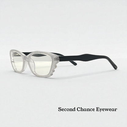 Menizzi Ma3026 Col.01 Eyeglasses – Clear Textured | Black Temples – 50Mm