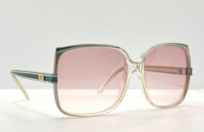 Jean De Paris 674|2 Vintage Sunglasses-Clear Frame Pink Lenses-France Nos
