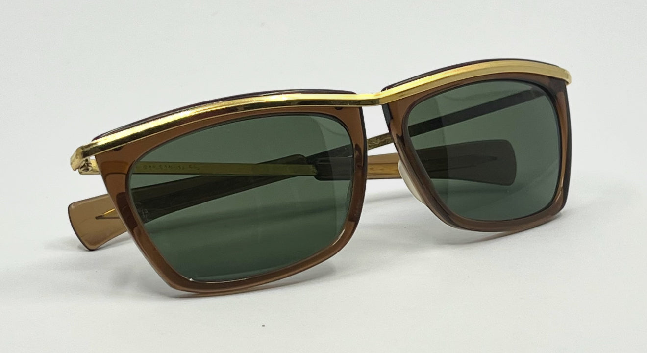 Vintage B&L Ray-Ban USA Pre-Olympian Deluxe Gold Tortoise Sunglasses BL Lenses