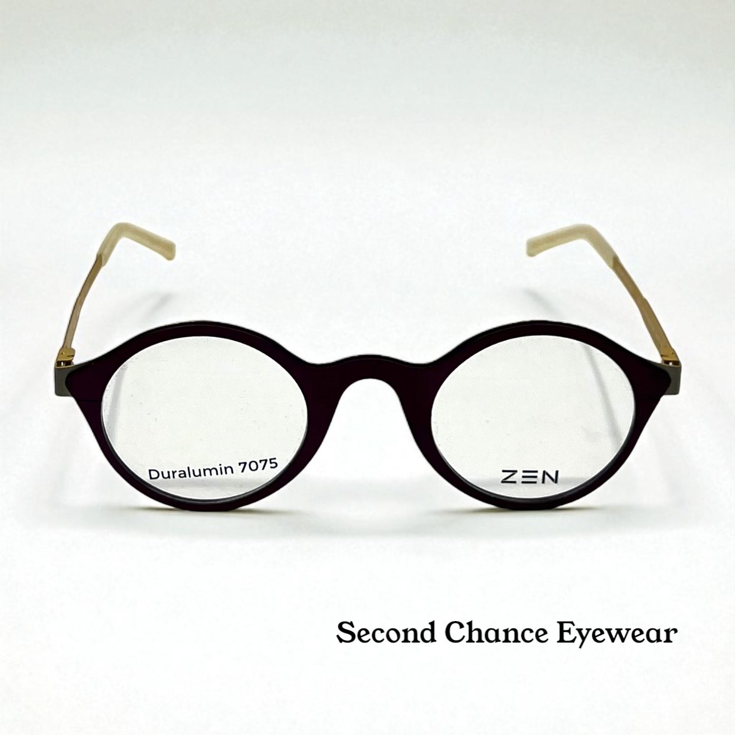 Zen Barcelona Einstein Z457 C.04 44-25 Round Optical Glasses Duralumin 7075 Nib