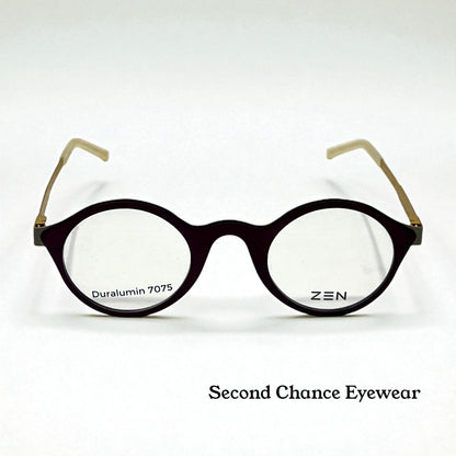 Zen Barcelona Einstein Z457 C.04 44-25 Round Optical Glasses Duralumin 7075 Nib